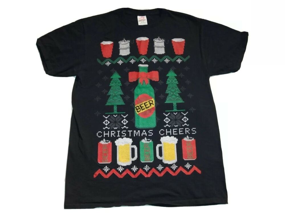 Dec 25 Men's Graphic T Shirt Size M Christmas   Cheer  Funny Holiday Xmas Party